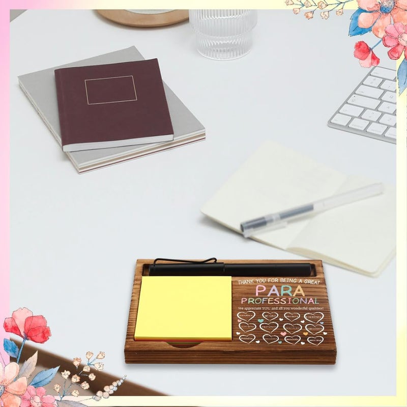 FOUGSTA Appreciation Gifts for Paraprofessional, Thank You Gifts for Paraprofessional, Paraprofessional Office Decor Gifts,Wooden Sticky Note Holder With Inspirational Quotes,16.5 x 12 x 1.5 cm,XXN38 - Image 2